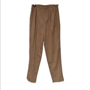 Pendleton Pleated Faux Suede Tan Brown Straight Leg Pants Size 8